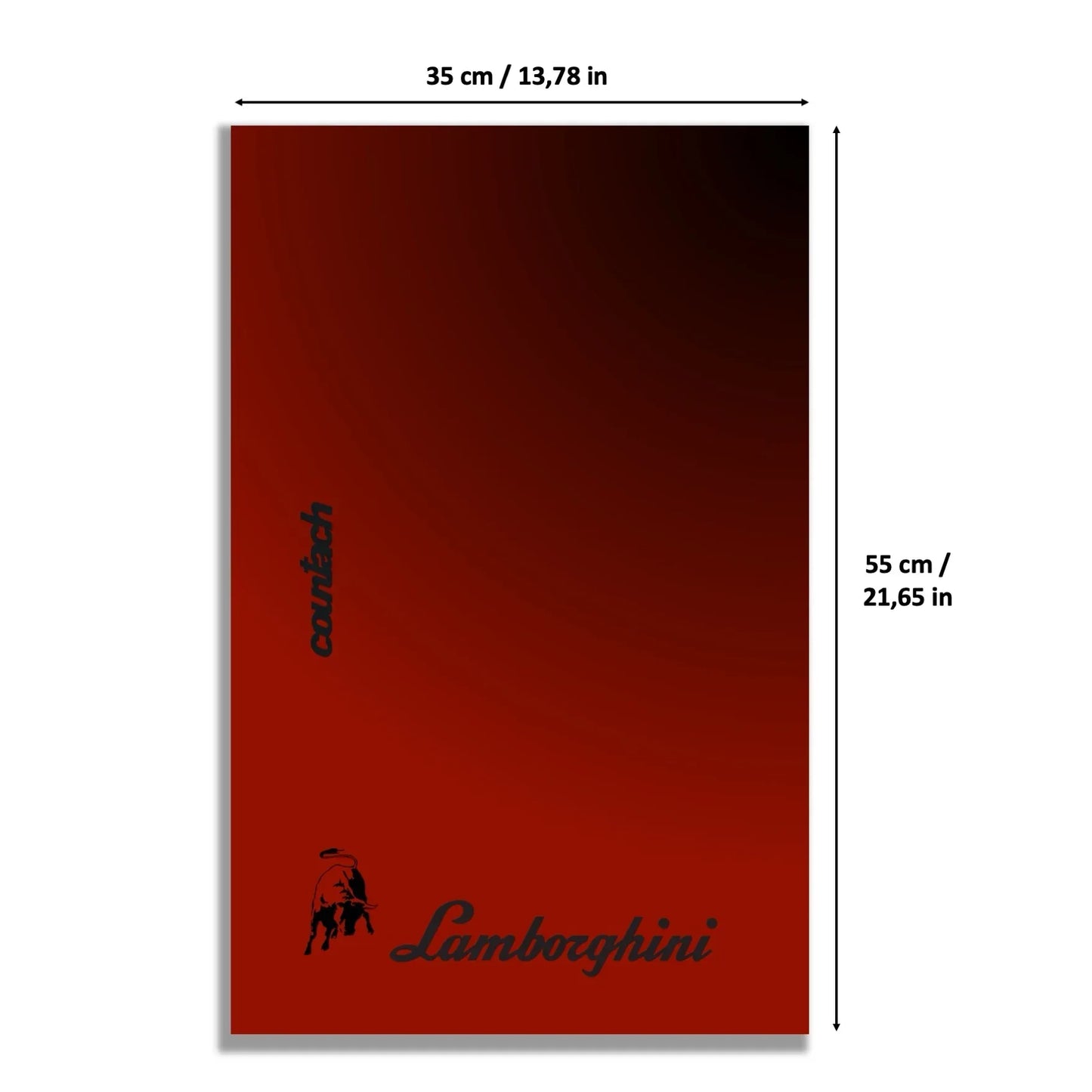 Lamborghini Countach 5000 Quattrovalvole LEGO 10337 – Visuel des dimensions 35x55cm – Tableau mural aluminium Kadris