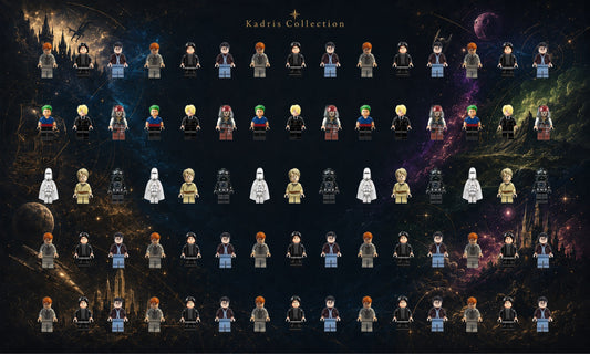 Tableau porte-minifigurines LEGO® 75x45 cm, 75 minifigurines, 7 fonds, 3 finitions