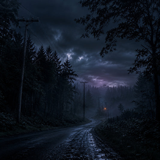 Stranger Things Maison Creel LEGO® 11370 – Décor Dark Road – Visuel du décor seul – Fond de meuble aluminium Kadris®