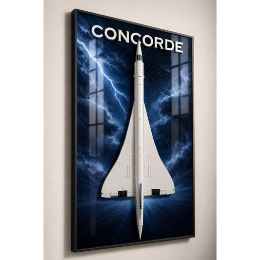 Wall Display Frame LEGO Icons Concorde 10318 — 9 styles, 2 finishes — Panoramic 69×115 cm