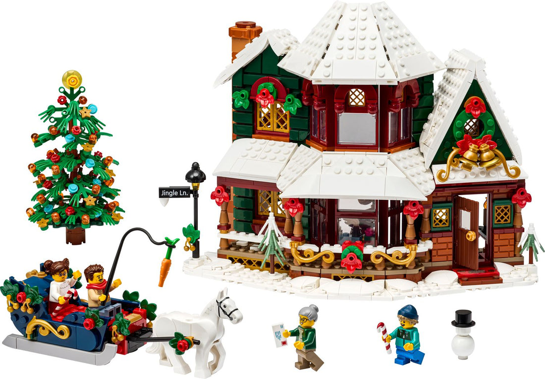 LEGO® Icons Winter Village Holiday House 11387, maison de Noël illuminée avec traîneau et minifigurines