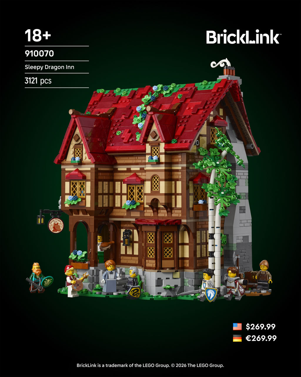 LEGO® BrickLink Designer Program Sleepy Dragon Inn 910070, set de 3121 pièces