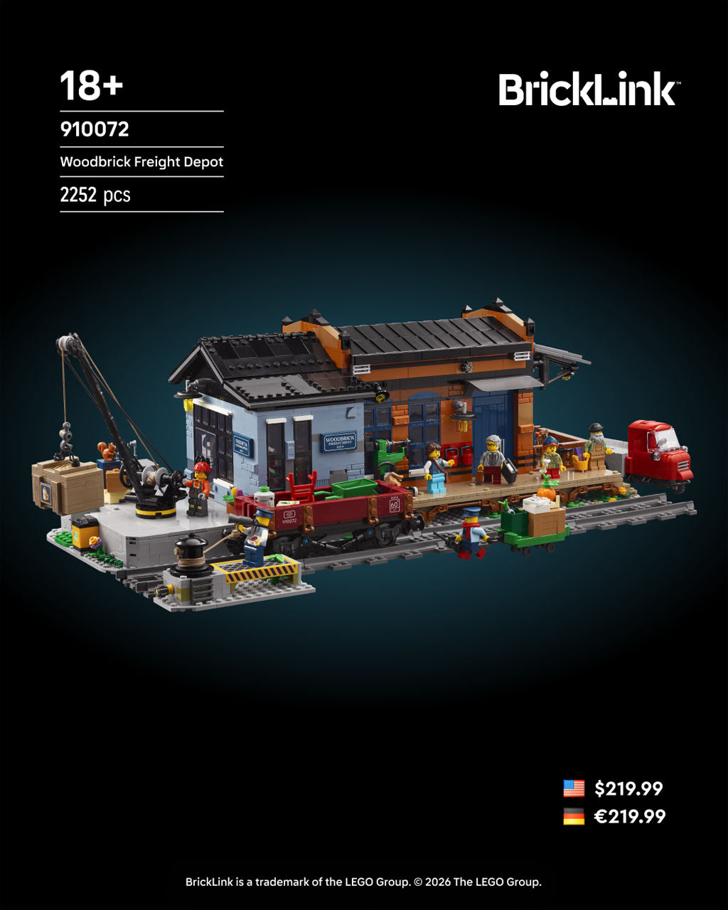 LEGO® BrickLink Designer Program Woodbrick Freight Depot 910072, set de 2252 pièces