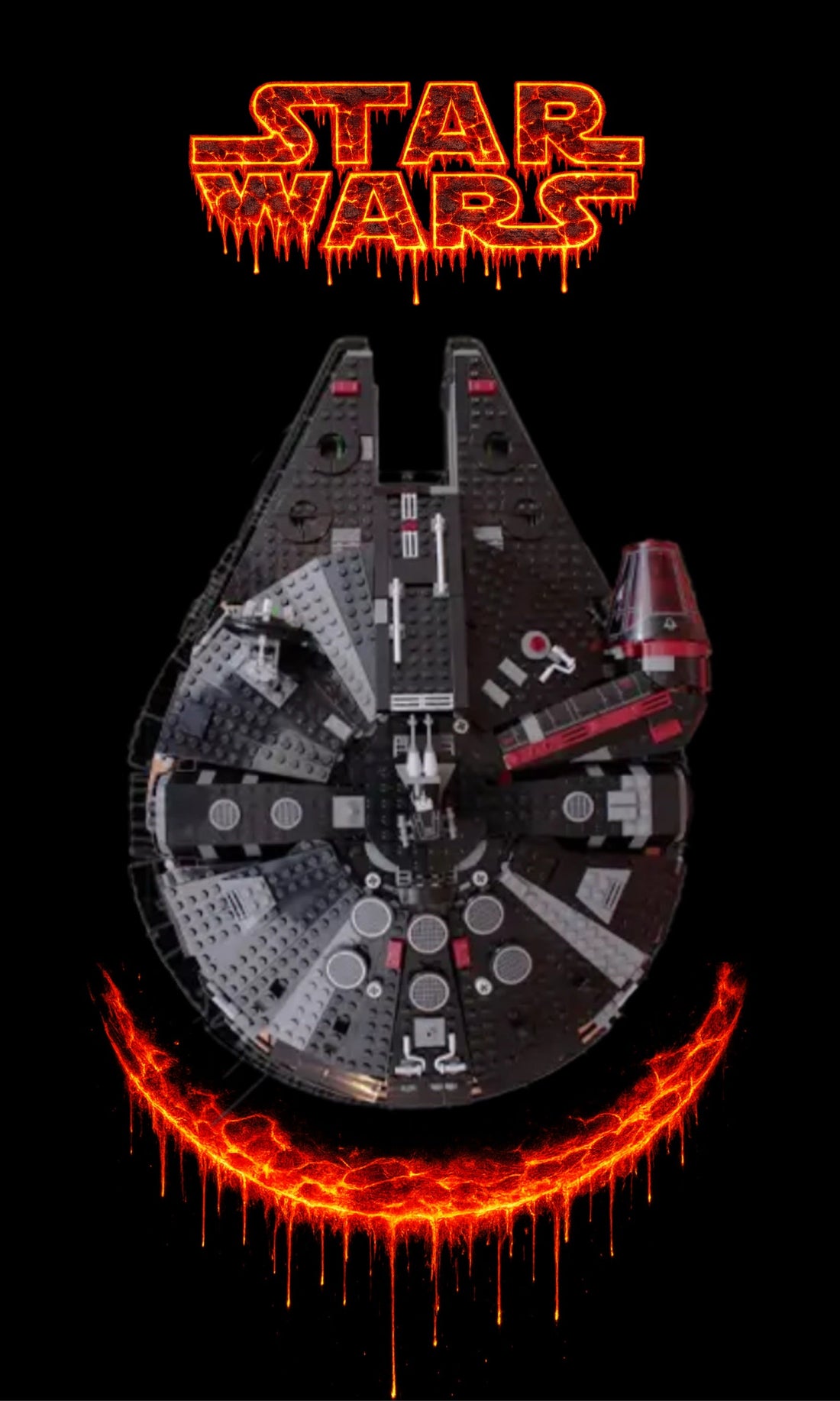Tableau mural Faucon Millenium Noir LEGO Star Wars 75389 - Kadris