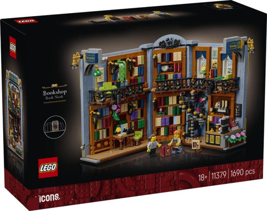 LEGO® Icons Bookshop Book Nook 11379, set de 1690 pièces représentant une librairie miniature ouverte