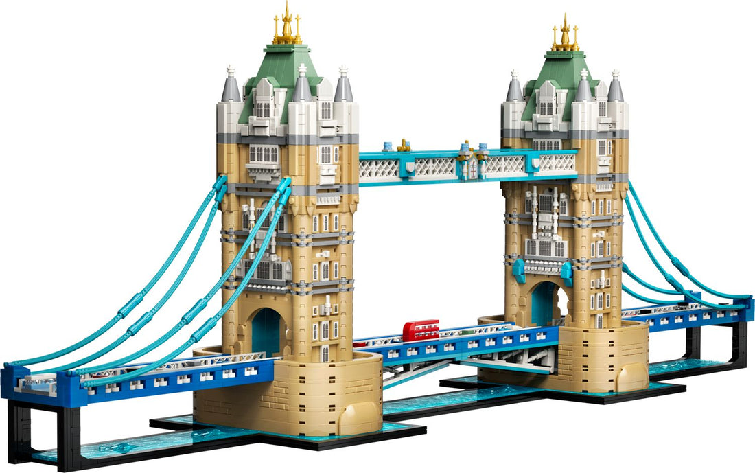 Set LEGO® Architecture Tower Bridge 21067 monté, vue d'ensemble du pont londonien