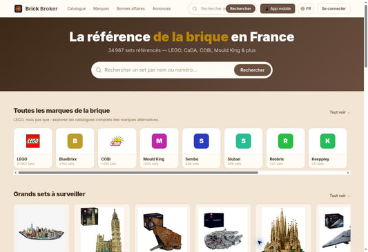 Sélection de grands sets à surveiller sur Brick Broker