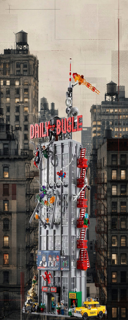 Le Daily Bugle LEGO® 76178 – Décor City Editorial – Set LEGO® en place dans le meuble – Fond de meuble aluminium Kadris®