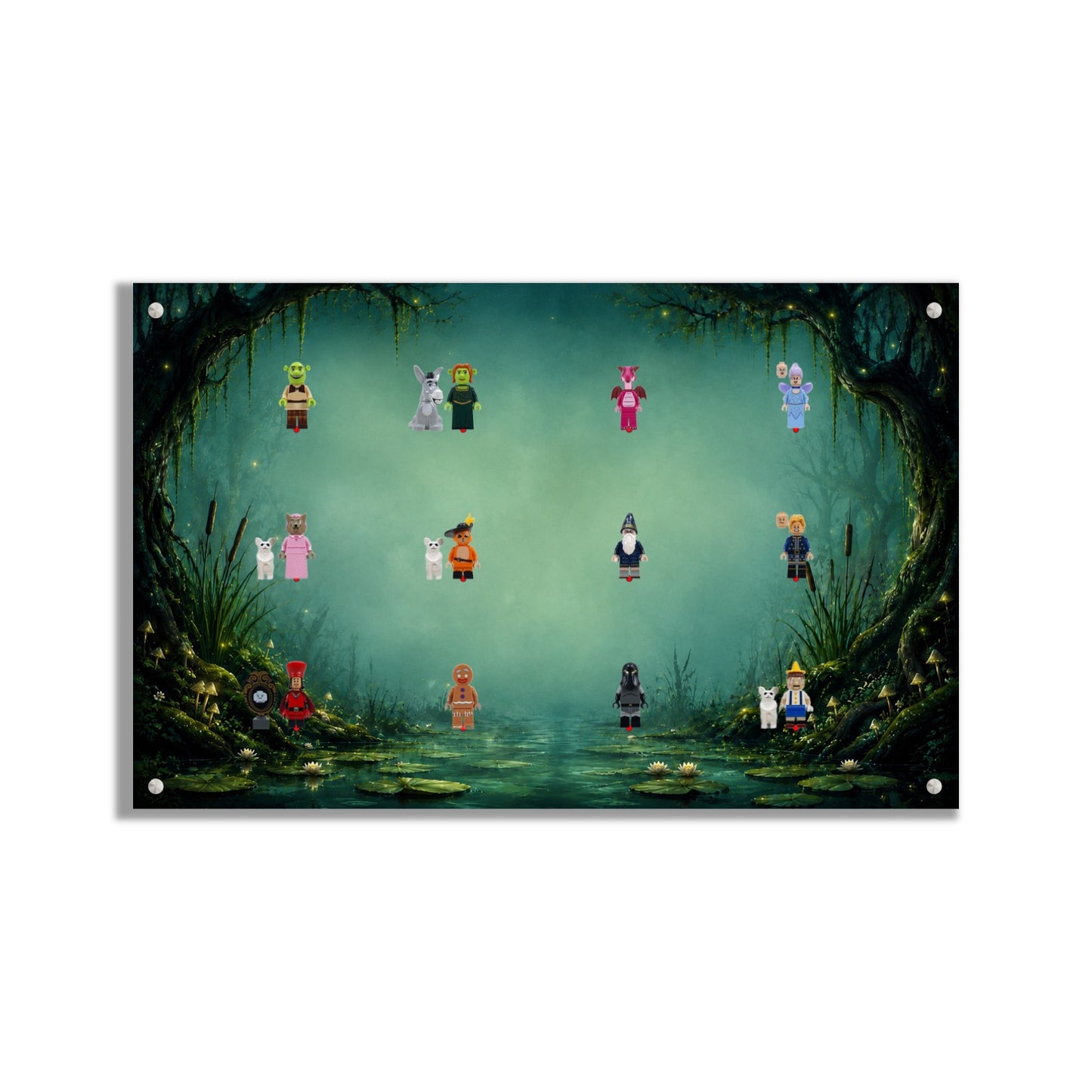 LEGO® Minifiguren-Wandbild 75x45 cm, für 75 Minifiguren, 7 Hintergründe, 3 Ausführungen