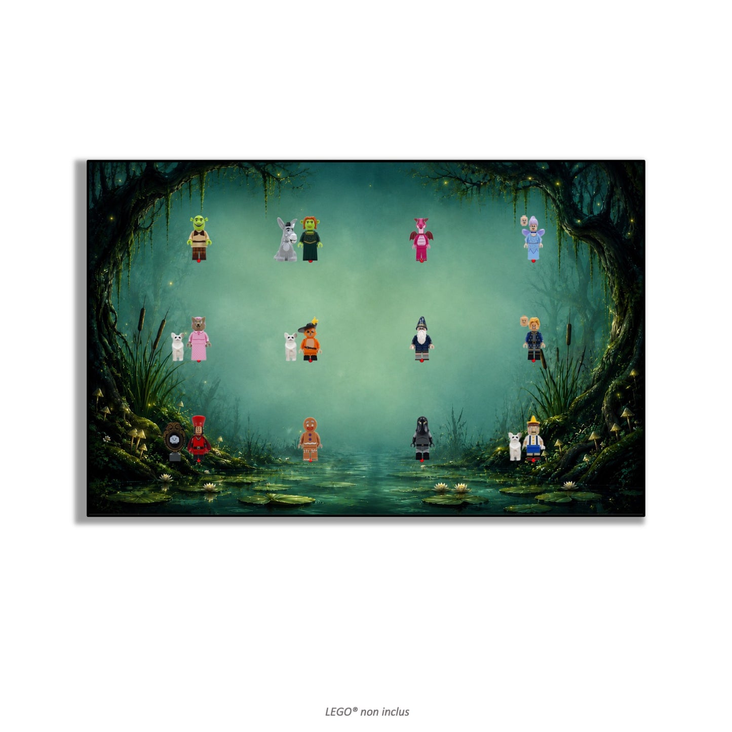 LEGO® Minifiguren-Wandbild 75x45 cm, für 75 Minifiguren, 7 Hintergründe, 3 Ausführungen