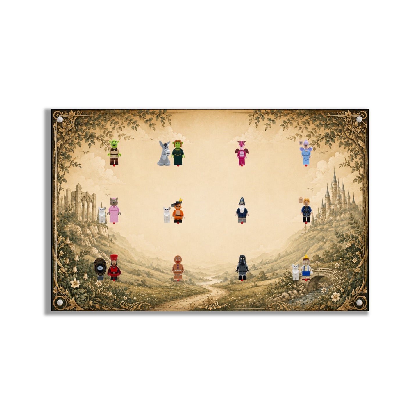 LEGO® Minifiguren-Wandbild 75x45 cm, für 75 Minifiguren, 7 Hintergründe, 3 Ausführungen