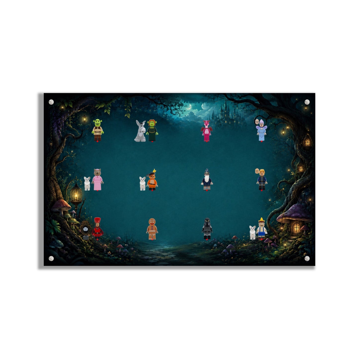 LEGO® Minifiguren-Wandbild 75x45 cm, für 75 Minifiguren, 7 Hintergründe, 3 Ausführungen