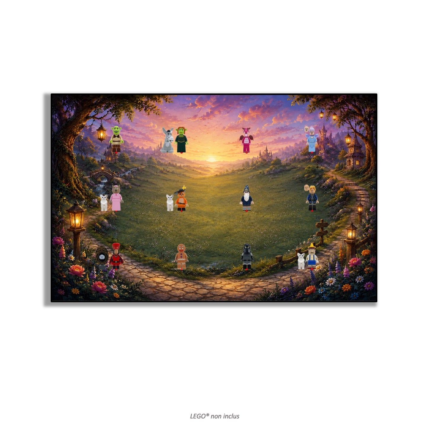 LEGO® Minifiguren-Wandbild 75x45 cm, für 75 Minifiguren, 7 Hintergründe, 3 Ausführungen