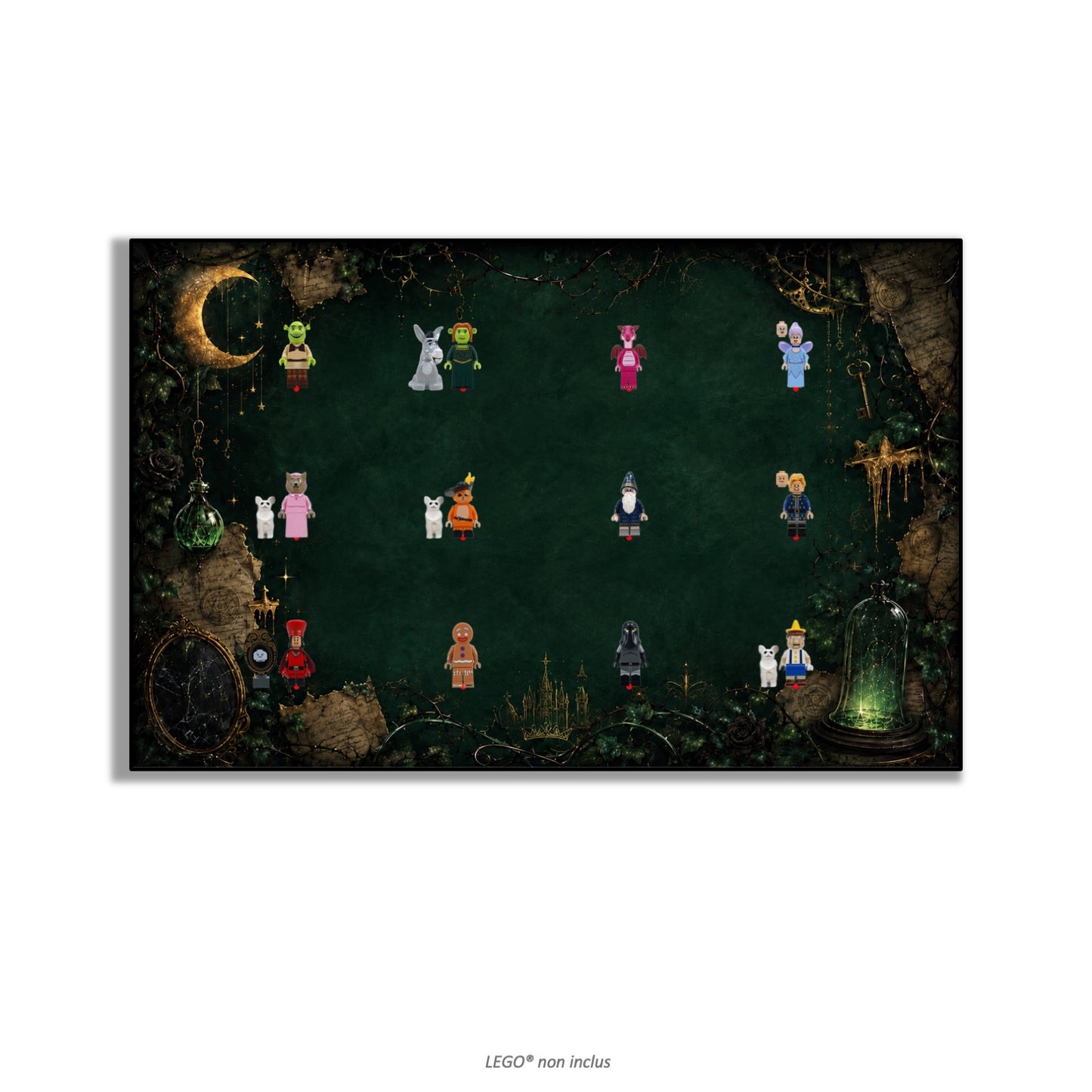 LEGO® Minifiguren-Wandbild 75x45 cm, für 75 Minifiguren, 7 Hintergründe, 3 Ausführungen