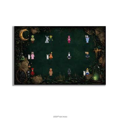 LEGO® Minifiguren-Wandbild 75x45 cm, für 75 Minifiguren, 7 Hintergründe, 3 Ausführungen