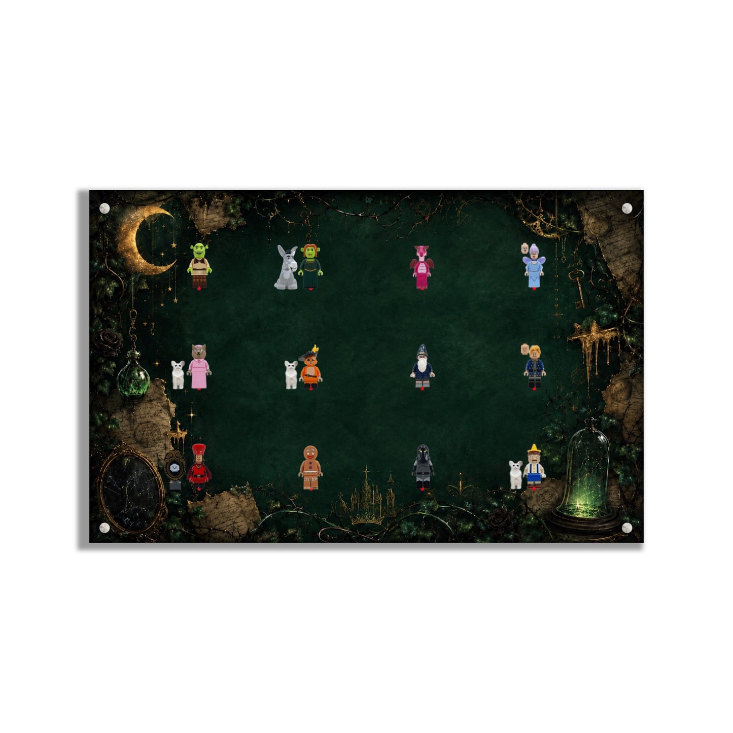 LEGO® Minifiguren-Wandbild 75x45 cm, für 75 Minifiguren, 7 Hintergründe, 3 Ausführungen