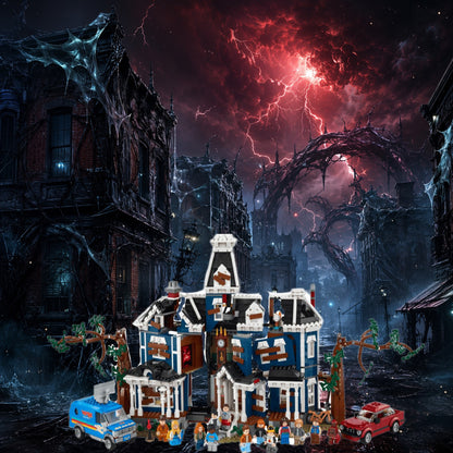 Stranger Things Maison Creel LEGO® 11370 – Décor Red Storm – Set en place dans le meuble – Fond de meuble aluminium Kadris®