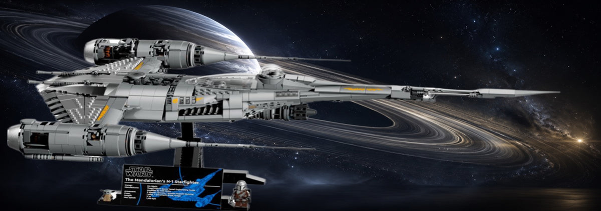 Chasseur N-1 du Mandalorien LEGO® 75442 – Décor Ringed Planet – Set en place – Fond de meuble aluminium Kadris®