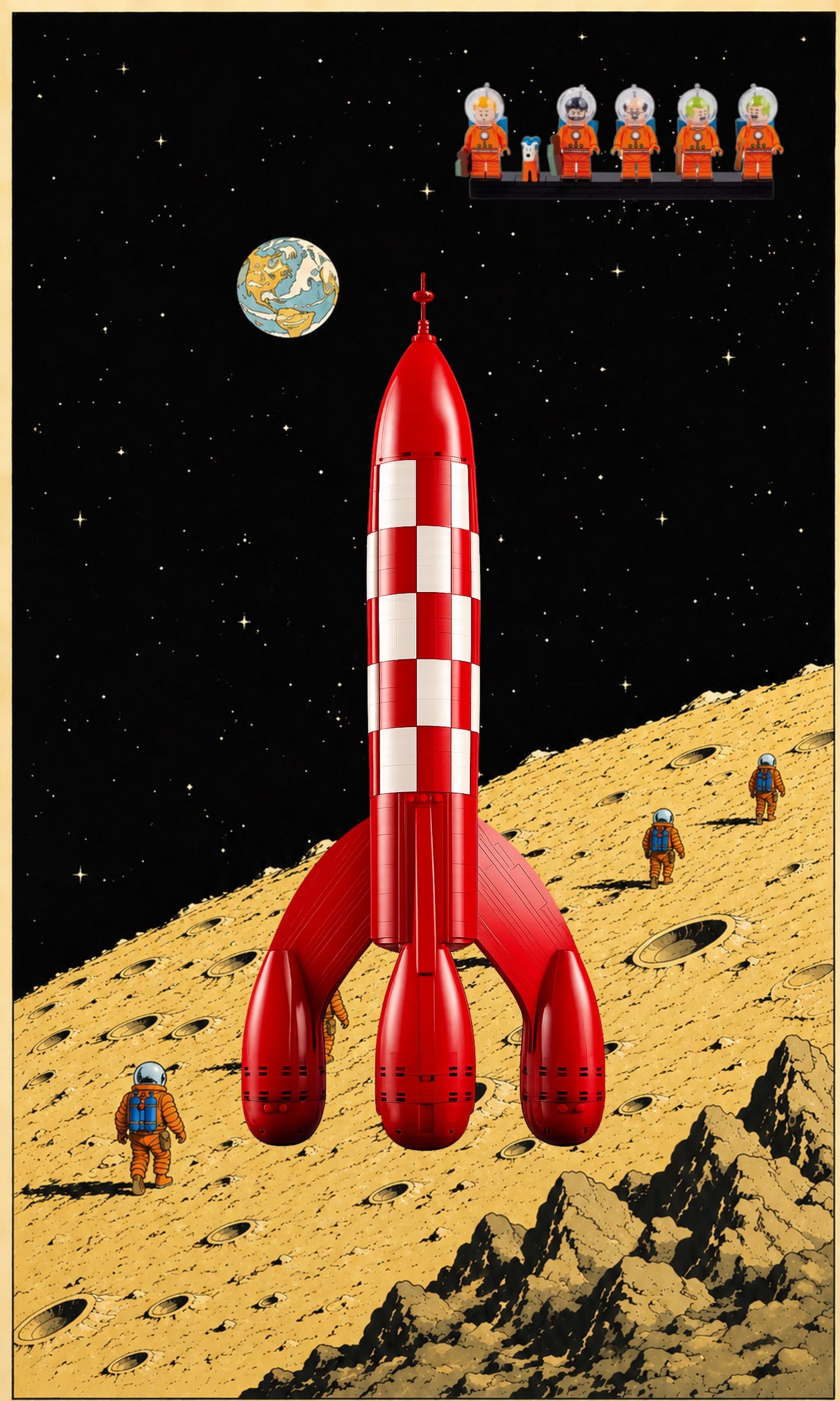 Wall display for LEGO® Ideas Tintin's Rocket 21367