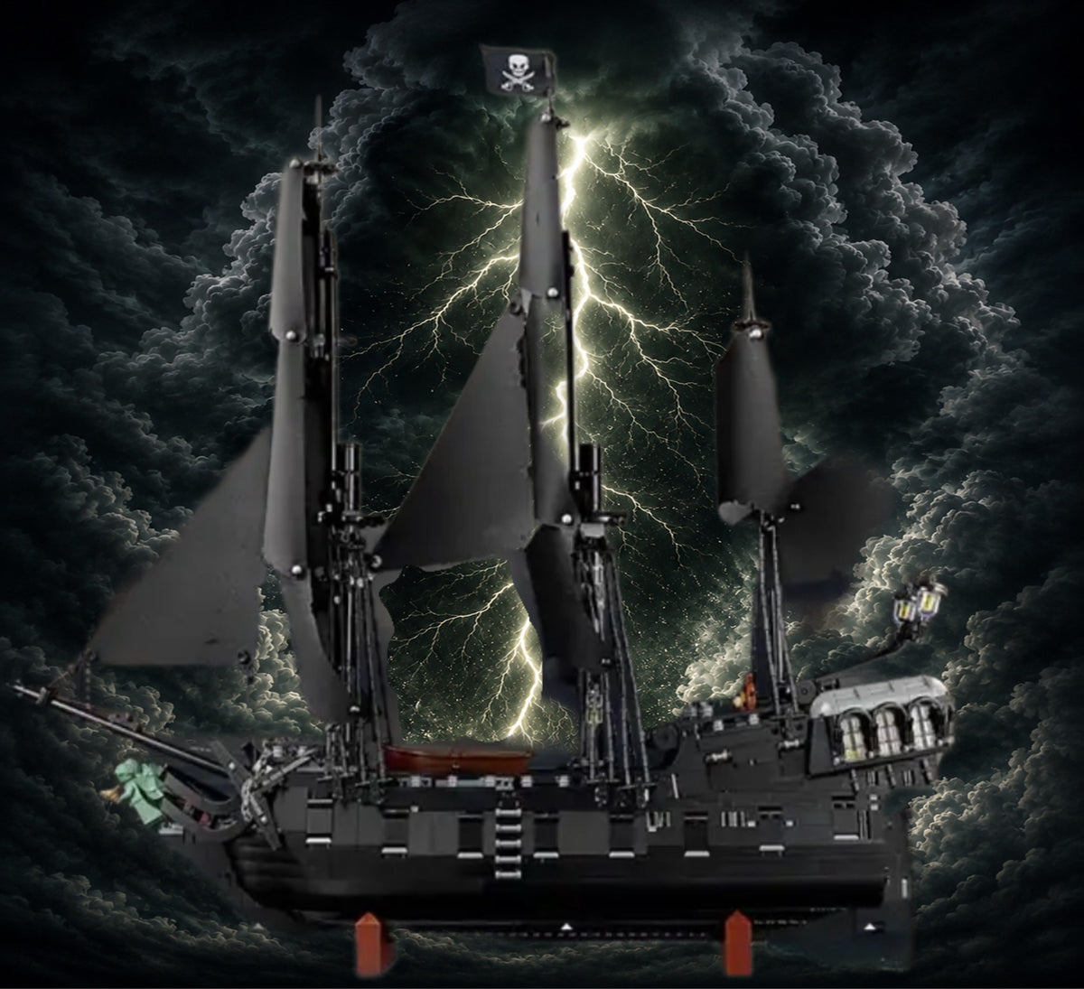 Bateau pirate Jack Sparrow LEGO® 10365 – Décor Lightning Storm – Set en place – Fond de meuble aluminium Kadris®