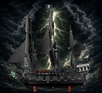 Bateau pirate Jack Sparrow LEGO® 10365 – Décor Lightning Storm – Set en place – Fond de meuble aluminium Kadris®