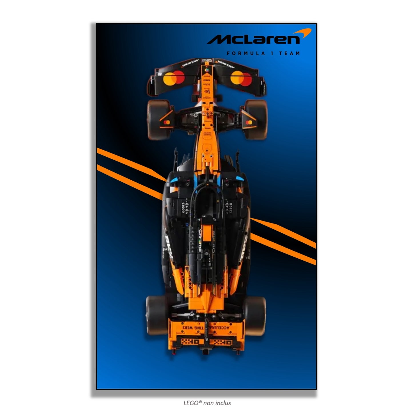 Cornice da parete LEGO Technic F1 McLaren 42141 — 8 stili, 2 finiture