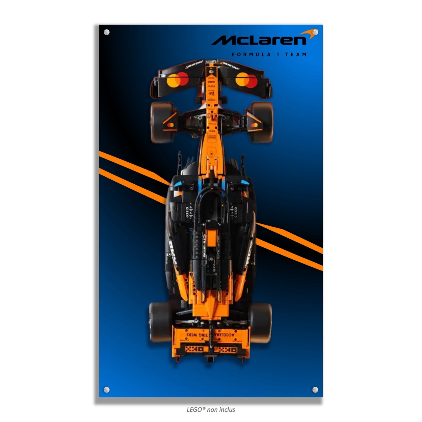 Cornice da parete LEGO Technic F1 McLaren 42141 — 8 stili, 2 finiture