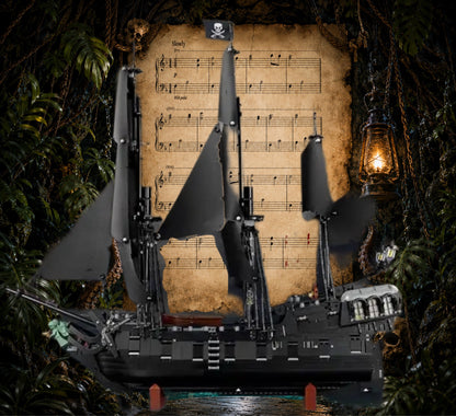 Bateau pirate Jack Sparrow LEGO® 10365 – Décor Cursed Score – Set en place dans le meuble – Fond de meuble aluminium Kadris®