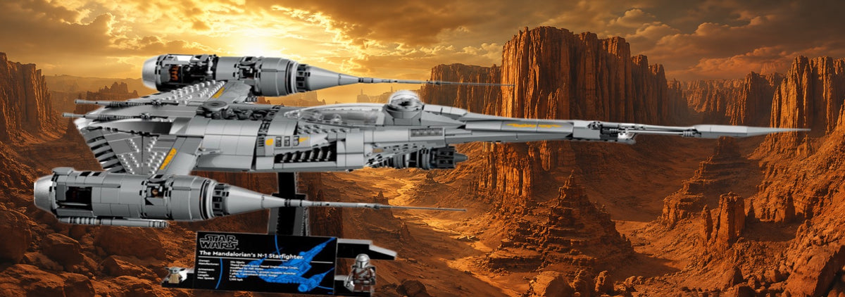 Chasseur N-1 du Mandalorien LEGO® 75442 – Décor Desert Canyon – Set en place – Fond de meuble aluminium Kadris®