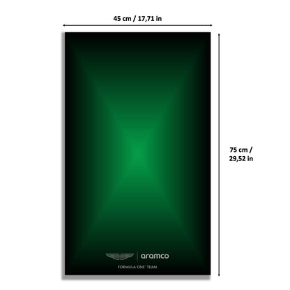 F1 Aston Martin Aramco AMR25 LEGO Technic 42240 – Style Vert dégradé, finition Cadre aluminium noir vue cadrée – Tableau mural aluminium Kadris