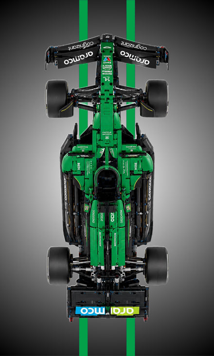 F1 Aston Martin Aramco AMR25 LEGO® 42240 – Style Green Precision – Vue détaillée du produit – Tableau mural aluminium Kadris®