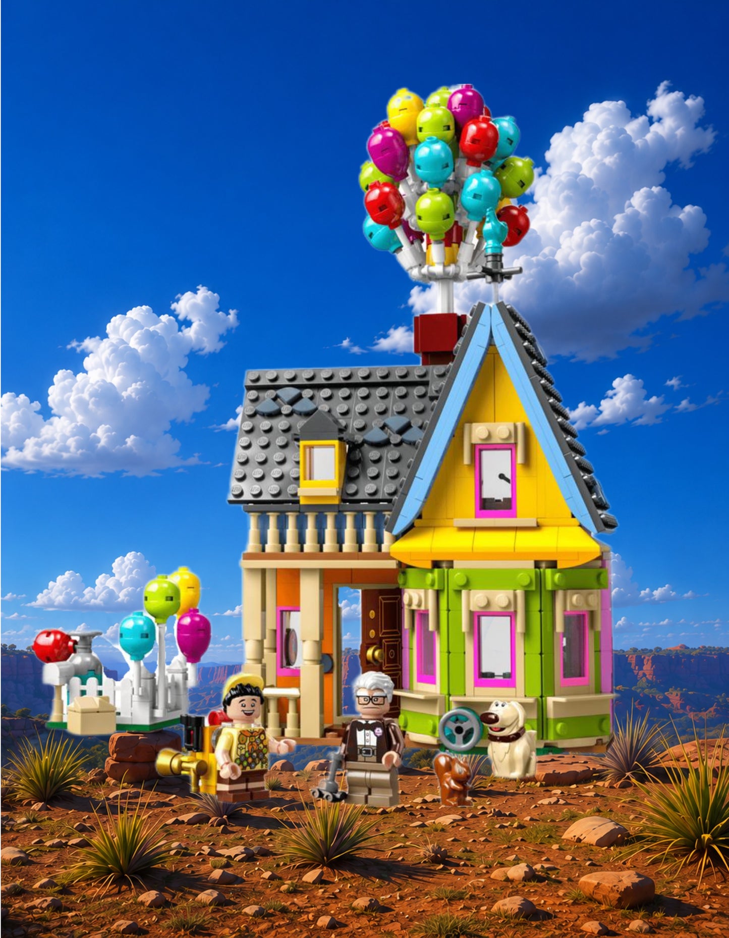 Wanddisplay LEGO® 43217 Het huis uit Up, 3 afwerkingen