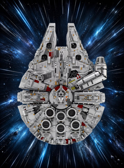 Tableaux muraux LEGO® Star Wars Faucon Millenium UCS 75192, 7 styles, 3 finitions