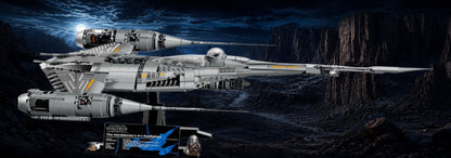 Chasseur N-1 du Mandalorien LEGO® 75442 – Décor Moon Canyon – Set en place dans le meuble – Fond de meuble aluminium Kadris®
