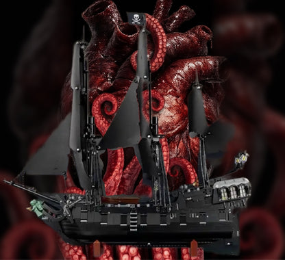 Bateau pirate Jack Sparrow LEGO® 10365 – Décor Abyssal Heart – Set en place dans le meuble – Fond de meuble aluminium Kadris®