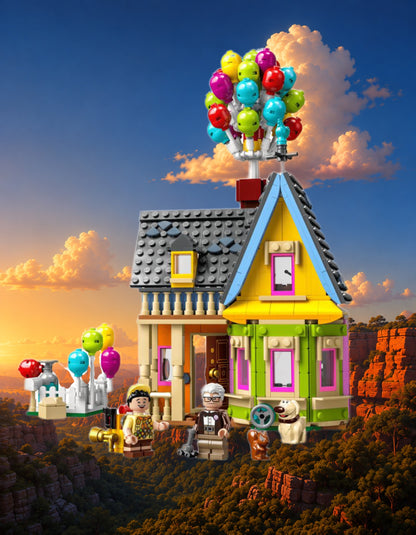 Wanddisplay LEGO® 43217 Het huis uit Up, 3 afwerkingen