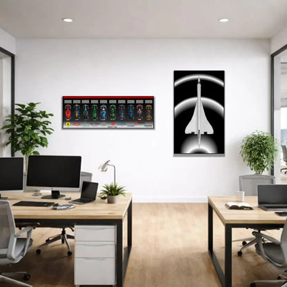 F1 LEGO Speed Champion x10 – Tableau panoramique – Photo installée au mur dans un bureau open space – Tableau mural aluminium Kadris