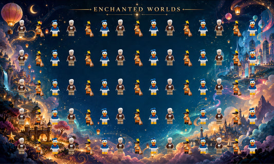 LEGO® Minifigure Display Wall Art 75x45 cm, for 75 Minifigures, 7 Backgrounds, 3 Finishes