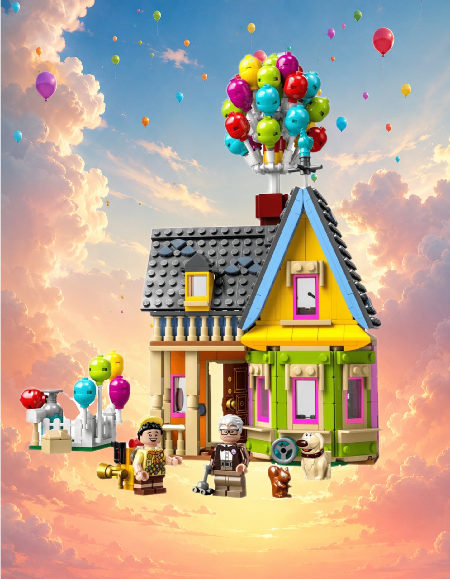 Wanddisplay LEGO® 43217 Het huis uit Up, 3 afwerkingen