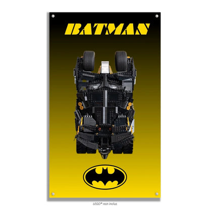 Batmobile Tumbler LEGO 76240 – Style Dégradé Noir vers Doré, finition Entretoises – Dégradé noir en haut vers doré en bas, vis aux 4 coins – Tableau mural aluminium Kadris
