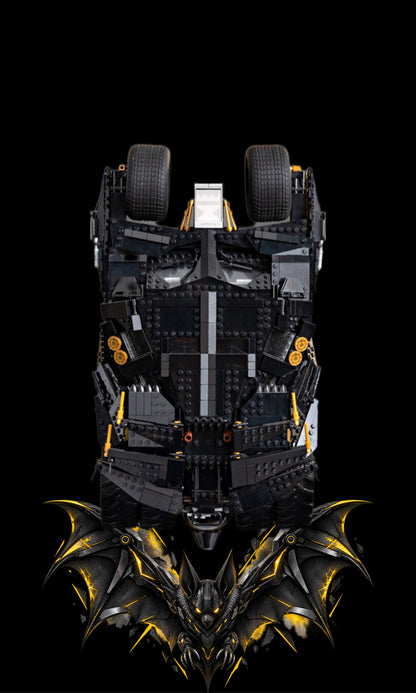 Batmobile Tumbler LEGO® 76240 – Style L’Heure Sombre – Vue de face, set en place – Tableau mural aluminium Kadris®