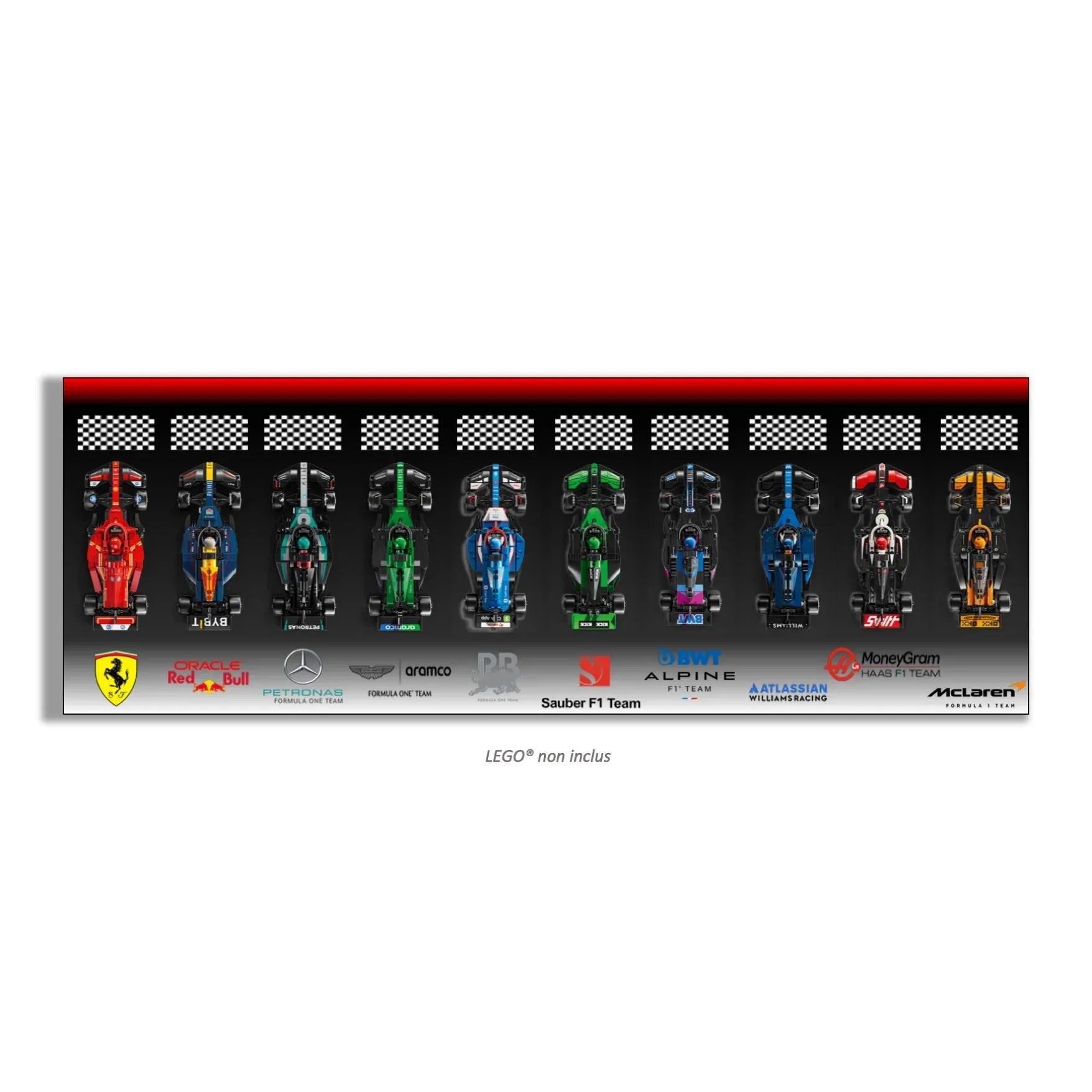 Tableau mural pour F1 LEGO Speed Champion 77242 / 77243 / 77244/ 77245 / 77246 / 77247 / 77248 / 77249 / 77250 / 77251 - Kadris