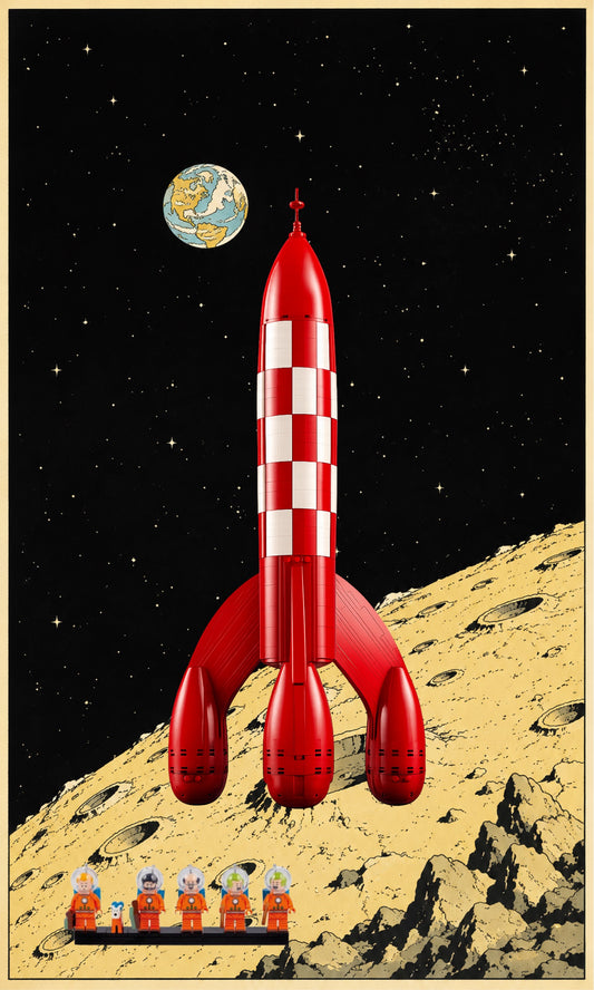 Tableau mural pour LEGO® Ideas La Fusée de Tintin 21367