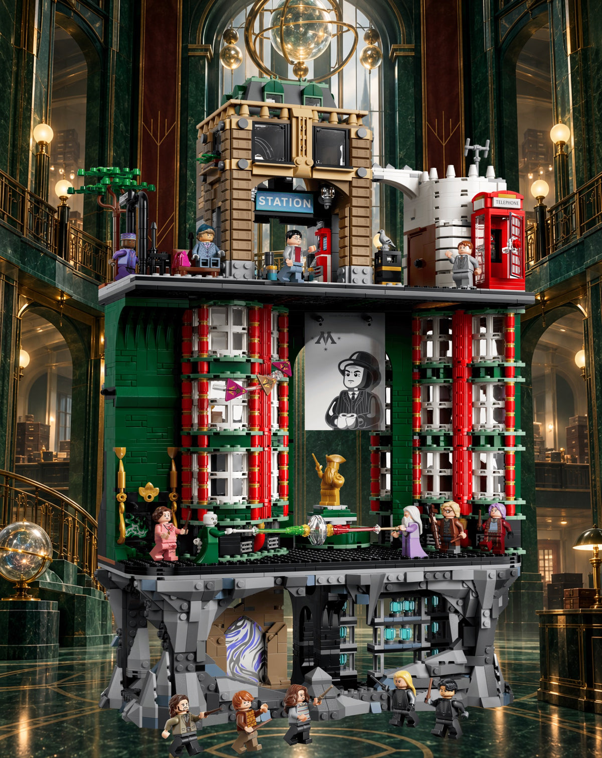 Ministère de la Magie LEGO® 76476 – Décor Atrium Émeraude – Set en place dans le meuble – Fond de meuble aluminium Kadris®