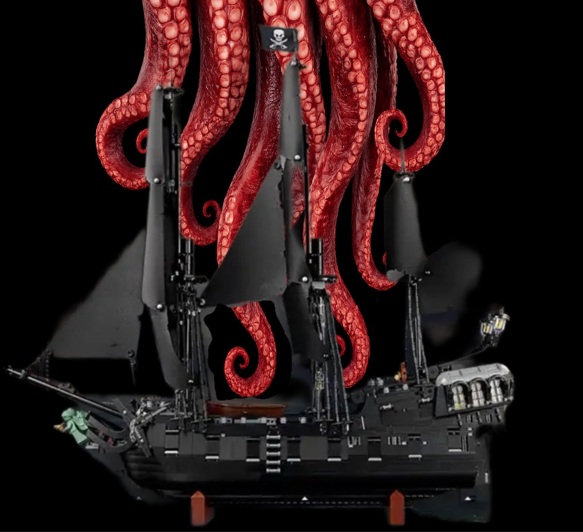 Bateau pirate Jack Sparrow LEGO® 10365 – Décor Crimson Tentacles – Set en place – Fond de meuble aluminium Kadris®