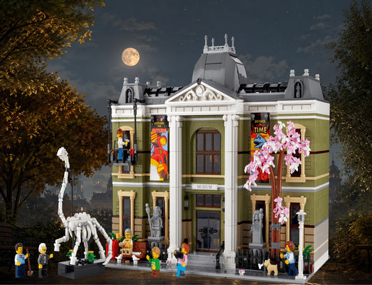 Muséum d'Histoire naturelle LEGO® 10326 – Décor Parc nocturne – Set en place – Fond de meuble aluminium Kadris®