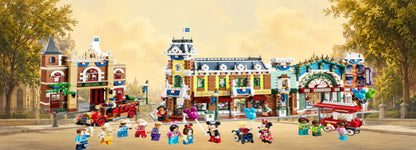 Main Street U.S.A. LEGO® 43302 – Décor Golden Avenue – Set LEGO® en place dans le meuble – Fond de meuble aluminium Kadris®