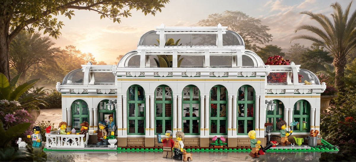 Le jardin botanique LEGO® 21353 – Décor Aurore tropicale – Set en place dans le meuble – Fond de meuble aluminium Kadris®