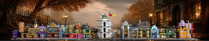 Chemin de Traverse LEGO® 76444 – Décor Autumn Street – Set LEGO® en place dans le meuble – Fond de meuble aluminium Kadris®