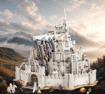 Minas Tirith LEGO® 11377 – Décor Mountain Light – Set LEGO® en place dans un IKEA® Pax 75 – Fond de meuble aluminium Kadris®